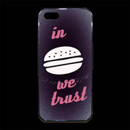 Coque iPhone 5/5S Premium In Burger We trust Rouge ZG