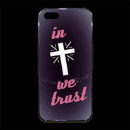 Coque iPhone 5/5S Premium In Christ We trust Rouge ZG