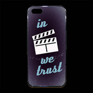 Coque iPhone 5/5S Premium In Ciné We trust Bleu ZG