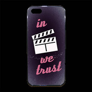 Coque iPhone 5/5S Premium In Ciné We Trust Rouge ZG