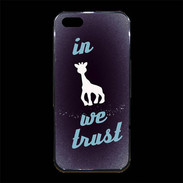 Coque iPhone 5/5S Premium In Girafe We trust Bleu ZG