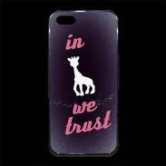 Coque iPhone 5/5S Premium In Girafe We trust Rouge ZG
