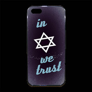 Coque iPhone 5/5S Premium In Judaïsme We trust Bleu ZG 