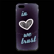 Coque iPhone 5/5S Premium In Love We trust Bleu ZG