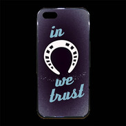 Coque iPhone 5/5S Premium In Luck We trust Bleu ZG