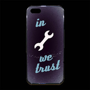 Coque iPhone 5/5S Premium In Mecanic We trust Bleu ZG