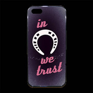 Coque iPhone 5/5S Premium In Luck We trust Rouge ZG
