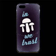Coque iPhone 5/5S Premium In Mushrooms We trust Bleu ZG