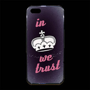 Coque iPhone 5/5S Premium In Queen We trust Rouge ZG