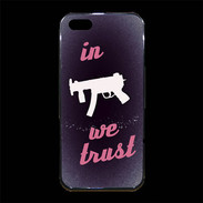 Coque iPhone 5/5S Premium In Uzi We trust Rouge ZG