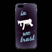 Coque iPhone 5/5S Premium In Uzi We trust Bleu ZG