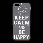 Coque iPhone 5/5S Premium Keep calm Be Crazy Gris