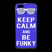 Coque iPhone 5/5S Premium Keep Calm Funky Bleu