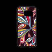 Coque Samsung S7 Premium Flower power sur fond noir