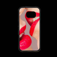 Coque Samsung S7 Premium Bouche sexy Lesbienne et rouge à lèvres gloss