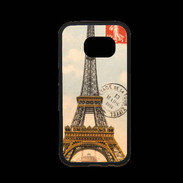 Coque Samsung S7 Premium Vintage Tour Eiffel carte postale