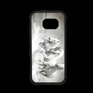 Coque Samsung S7 Premium Chevaux blancs