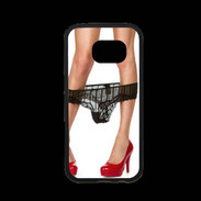 Coque Samsung S7 Premium Escarpins rouges vernis lingerie dentelle noire sexy