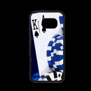 Coque Samsung S7 Premium Poker bleu et noir