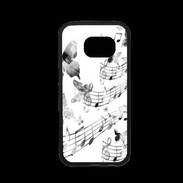 Coque Samsung S7 Premium Dessin de note de musique en noir et blanc 75