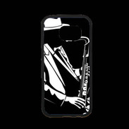 Coque Samsung S7 Premium Saxophoniste en noir et blanc 2