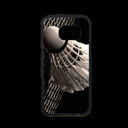 Coque Samsung S7 Premium Volant de Badminton en noir et blanc