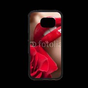 Coque Samsung S7 Premium Bouche et rose glamour
