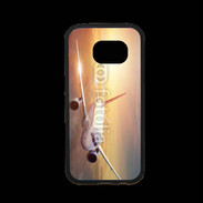 Coque Samsung S7 Premium Avion de ligne au coucher de soleil