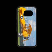 Coque Samsung S7 Premium Avio Biplan jaune