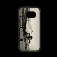 Coque Samsung S7 Premium Avion T6 noir et blanc