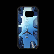 Coque Samsung S7 Premium Avion de ligne au dessus des immeubles