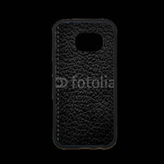 Coque Samsung S7 Premium Effet cuir noir et rouge