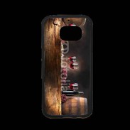 Coque Samsung S7 Premium Vin rouge et tonneaux