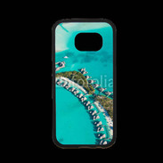 Coque Samsung S7 Premium Vue aérienne Bungalow à Tahiti