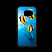 Coque Samsung S7 Premium Poisson jaune et noir
