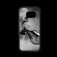 Coque Samsung S7 Premium Elephant d'Afrique en noir et blanc