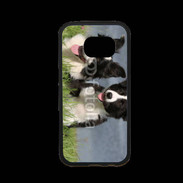 Coque Samsung S7 Premium Chien Border Collie noir et blanc