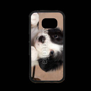 Coque Samsung S7 Premium Chiot blanc et noir 2