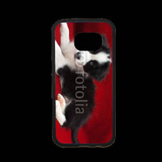 Coque Samsung S7 Premium Chiot noir et blanc 5