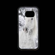 Coque Samsung S7 Premium Portait de Cheval dans la neige 500