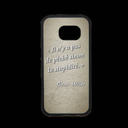 Coque Samsung S7 Premium Pêché stupidité Sepia Citation Oscar Wilde