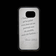 Coque Samsung S7 Premium Portrait Ame Gris Citation Oscar Wilde