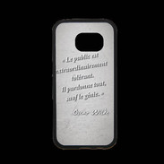 Coque Samsung S7 Premium Public génie Gris Citation Oscar Wilde