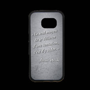 Coque Samsung S7 Premium Tentation Noir Citation Oscar Wilde