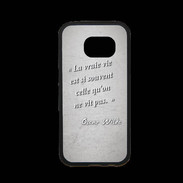 Coque Samsung S7 Premium Vrai vie Gris Citation Oscar Wilde
