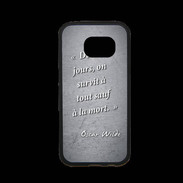 Coque Samsung S7 Premium Survie mort Noir Citation Oscar Wilde