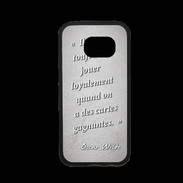 Coque Samsung S7 Premium Cartes gagnantes Gris Citation Oscar Wilde