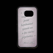 Coque Samsung S7 Premium Cartes gagnantes Rose Citation Oscar Wilde