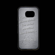 Coque Samsung S7 Premium Incertitude Noir Citation Oscar Wilde