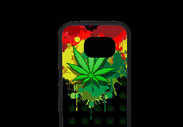 Coque Samsung S7 Premium Feuille de cannabis et cœur Rasta